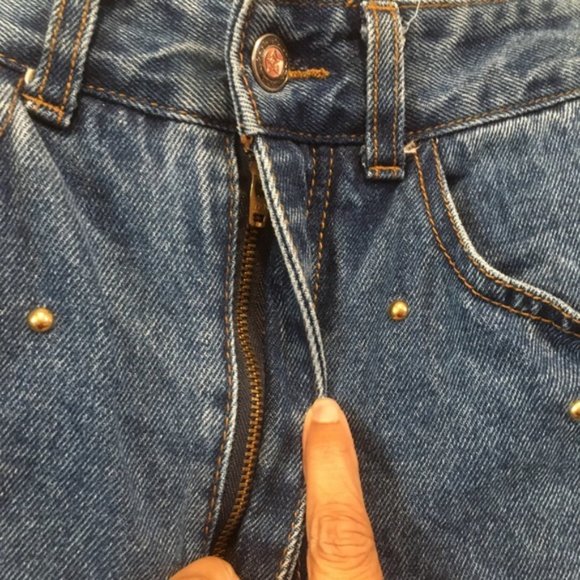 Fredericks of Hollywood Studded High Rise Jeans Size 10 - Picture 4 of 8